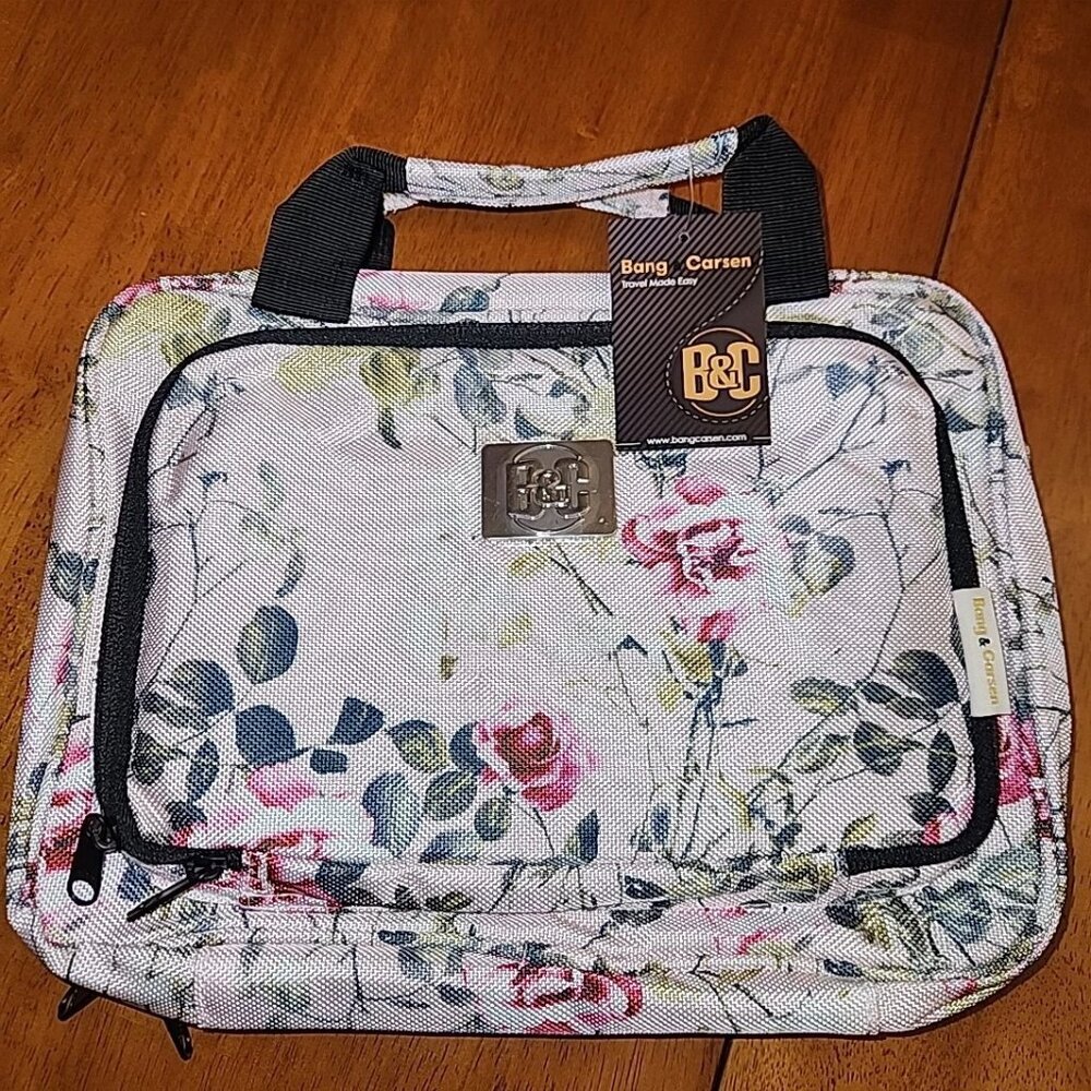 Bang Carsen travel bag accessories expanding cosmetic pink floral